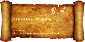 Bikfalvi Aranka névjegykártya